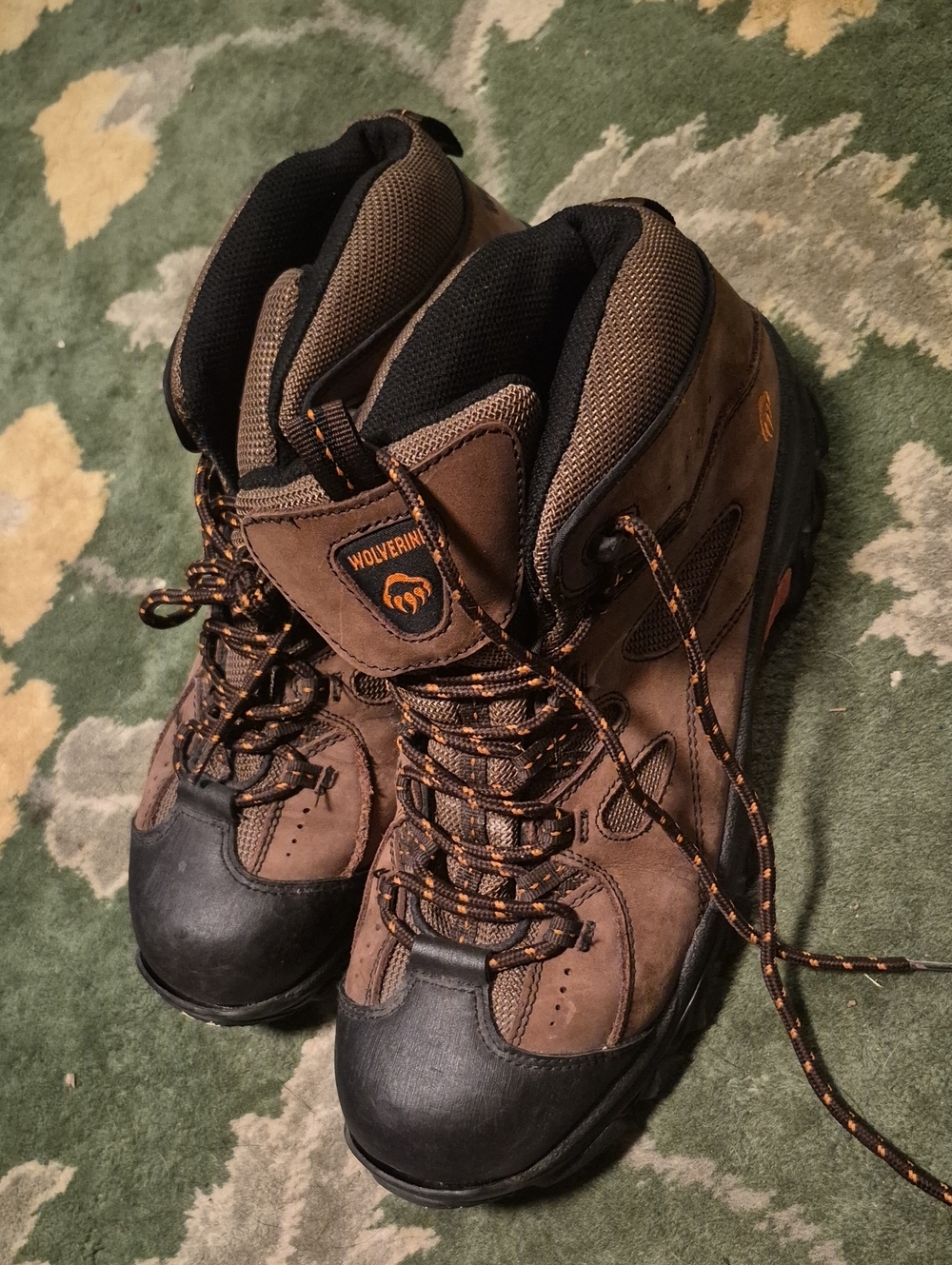 Wolverine Men's Brown and Black Waterproof Lace-Up Work Boots